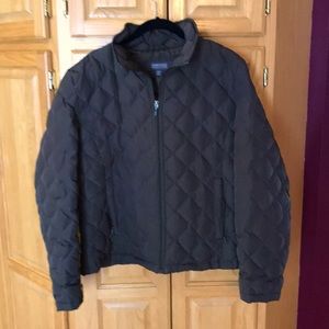 Army green Kenneth Cole puffer coat.